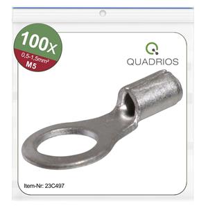 Quadrios 23C497 Ringkabelschoen Dwarsdoorsnede (max.): 1.5 mm² Gat diameter: 5.3 mm Ongeïsoleerd 100 stuk(s)