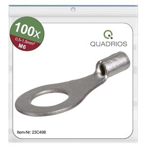 Quadrios 23C498 Ringkabelschuh Querschnitt (max.)=1.5mm² Loch-Ø=6.5mm Unisoliert 100St.