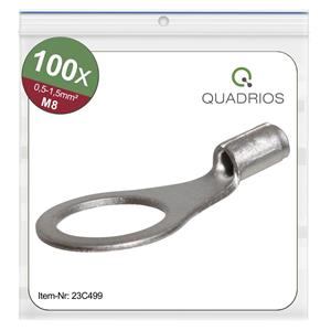 Quadrios 23C499 Ringkabelschuh Querschnitt (max.)=1.5mm² Loch-Ø=8.5mm Unisoliert 100St.