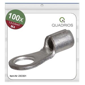 Quadrios 23C501 Ringkabelschoen Dwarsdoorsnede (max.): 2.5 mm² Gat diameter: 4.3 mm Ongeïsoleerd 100 stuk(s)