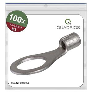 Quadrios 23C504 Ringkabelschuh Querschnitt (max.)=2.5mm² Loch-Ø=8.5mm Unisoliert 100St.