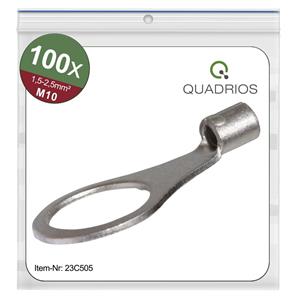 Quadrios 23C505 Ringkabelschoen Dwarsdoorsnede (max.): 2.5 mm² Gat diameter: 10.5 mm Ongeïsoleerd 100 stuk(s)