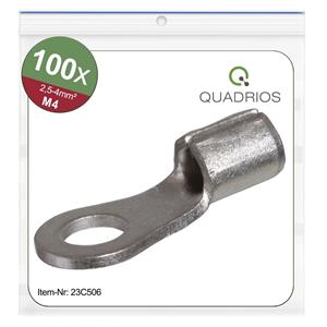 Quadrios 23C506 Ringkabelschoen Dwarsdoorsnede (max.): 4 mm² Gat diameter: 4.3 mm Ongeïsoleerd 100 stuk(s)