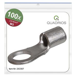 Quadrios 23C507 Ringkabelschoen Dwarsdoorsnede (max.): 4 mm² Gat diameter: 5.3 mm Ongeïsoleerd 100 stuk(s)