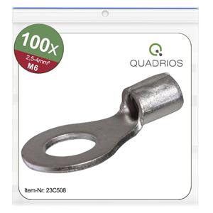 Quadrios 23C508 Ringkabelschoen Dwarsdoorsnede (max.): 4 mm² Gat diameter: 6.5 mm Ongeïsoleerd 100 stuk(s)