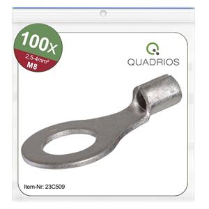 Quadrios 23C509 Ringkabelschuh Querschnitt (max.)=4mm² Loch-Ø=8.5mm Unisoliert 100St.