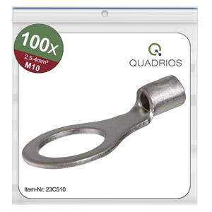 Quadrios 23C510 Ringkabelschoen Dwarsdoorsnede (max.): 4 mm² Gat diameter: 10.5 mm Ongeïsoleerd 100 stuk(s)