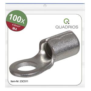 Quadrios 23C511 Ringkabelschoen Dwarsdoorsnede (max.): 6 mm² Gat diameter: 4.3 mm Ongeïsoleerd 100 stuk(s)
