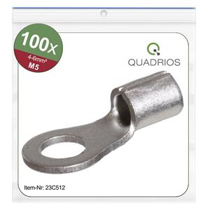 Quadrios 23C512 Ringkabelschuh Querschnitt (max.)=6mm² Loch-Ø=5.3mm Unisoliert 100St.