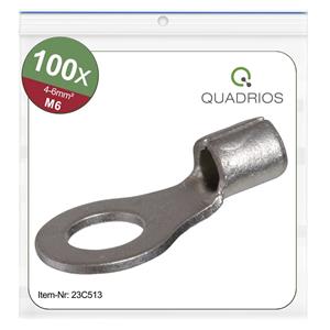 Quadrios 23C513 Ringkabelschoen Dwarsdoorsnede (max.): 6 mm² Gat diameter: 6.5 mm Ongeïsoleerd 100 stuk(s)