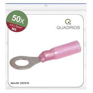 Quadrios 23C518 Ringkabelschuh Querschnitt (max.)=1.5mm² Loch-Ø=6.5mm Teilisoliert 50St.