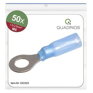 Quadrios 23C523 Ringkabelschuh Querschnitt (max.)=2.5mm² Loch-Ø=6.5mm Teilisoliert 50St.