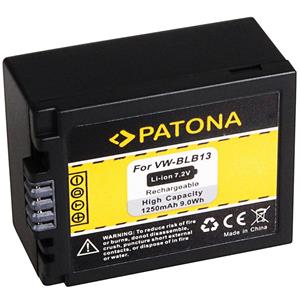 Patona Akku für Panasonic DMW-BLB13 Kamera-Akku Ersatzakku 1250 mAh (7,2 V, 1 St), DMW-BLB13E DMC-G1 DMC-G1WEG-K G1WEG-A G1KEG-R BLB13