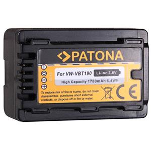 Patona Akku für Panasonic VW-VBT190 Kamera-Akku Ersatzakku 1780 mAh (3,6 V, 1 St), HC-VX870 VX878 VX989 VXF999 WX878 WX979 T71 T76 VBT380