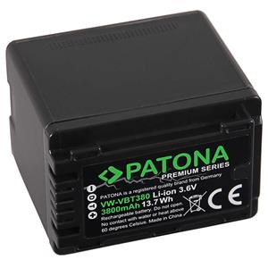 Patona Akku für Panasonic VW-VBT380 Kamera-Akku Ersatzakku 3800 mAh (3,6 V, 1 St), HC-V750EB W580 V550EB V210 V250EB WX878 WX979 HDCH100