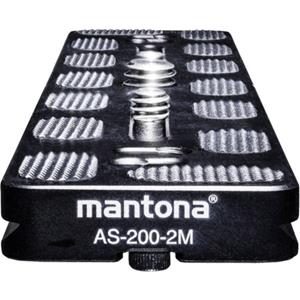 Mantona AS-200-2M Schnellwechselplatte Snelwisselplaat Schroefdraad (buiten)=1/4, 3/8