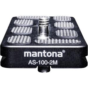 Mantona AS-100-2M Schnellwechselplatte Snelwisselplaat Schroefdraad (buiten)=1/4, 3/8
