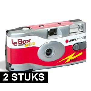Merkloos 2x Agfa LeBox wegwerp cameras -