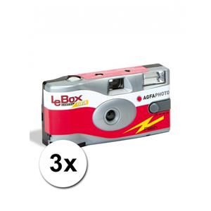 Merkloos 3 Agfa LeBox wegwerp cameras -