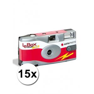 Merkloos 15 Agfa LeBox wegwerp cameras -