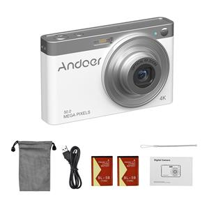 Andoer draagbare 4K digitale camera video camcorder 50MP 2,88 inch IPS-scherm autofocus 16x zoom(8X