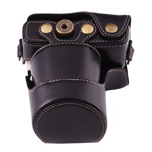 Huismerk Full Body Camera PU lederen Case tas met riem voor Canon EOS M10 (zwart)