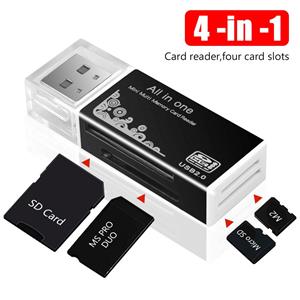 TopWatch 4-in-1 USB-kaartlezeradapter voor Memory Stick Pro Duo Micro SD/T-Flash/M2/MS