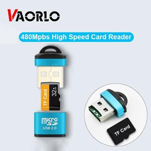 VAORLO USB2.0 minikaartlezer 480 Mbps snelle transmissie, hoog compatibel voor computer, pc, laptop, hoge snelheid