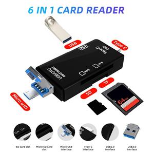 Oudun OTG SD TF-kaartlezer Hoge snelheid transmissie Type-C USB 2.0 Micro USB-geheugenkaartadapter plug and play Voor laptop Ondersteuning 512 GB
