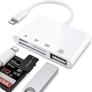 Beauty Decor SD TF-kaartlezer voor iPhone, USB OTG-camera-adapter met voedingspoort, 4 in 1 Type-C-hubs Toetsenborden Audio/MIDI-interfaces Ethernet-adapter