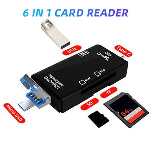 Meiteai-All 6 in 1 kaartlezer 5 Gbps snelle transmissie Type C OTG SD TF-kaartlezer USB 3.0 Micro USB Flash Drive-adapter Plug en Play
