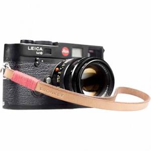 BRONKEY Tokyo #203 - Tanned & Red leather camera wrist strap 23,5cm