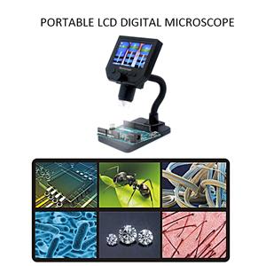 TOMTOP JMS G600 draagbare LCD digitale microscoop met hoge helderheid 8 LED's en ingebouwde lithiumbatterij