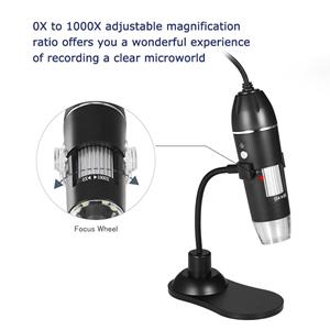 TOMTOP JMS Digitale Zoom Microscoop USB Handheld &; Desktop Vergrootglas 0.3MP Camera 8LED 1000X