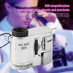 ZHAO FAN-Electronic Mini 60 X Zakken Microscoop Sieraden Vergrootglas LED UV-licht