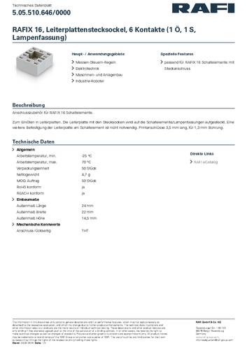 RAFI RAFIX 16 Printplaat socket 1 stuk(s)