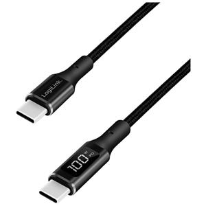 LogiLink USB-C-kabel USB 2.0 USB-A stekker 1 m Zwart Stekker past op beide manieren CU0181