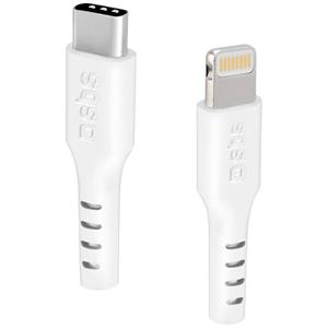 Sbs mobile USB-C-kabel Apple Lightning stekker, USB-C stekker 1 m Wit Stekker past op beide manieren TECABLELIGTC1W