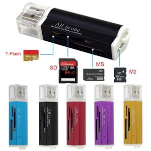 New Smart Nieuwe alles-in-1 USB-multigeheugenkaartlezer voor Micro MMC SDHC TF M2 Memory Stick High Speed