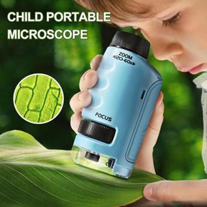 EDC Toy Kindermicroscoop 60x-120x vergroting draagbare wetenschapsmicroscoop voor school-buitenavontuur