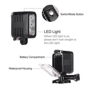 TOMTOP JMS 30m waterdichte led video licht duiklamp 5500-6000k voor Go Pro Hero 7 6 5