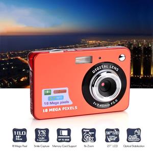 TOMTOP JMS Digitale Camera Mini Pocket Camera 18MP 2,7 inch LCD-scherm 8x Zoom Smile Capture Anti-Shake met