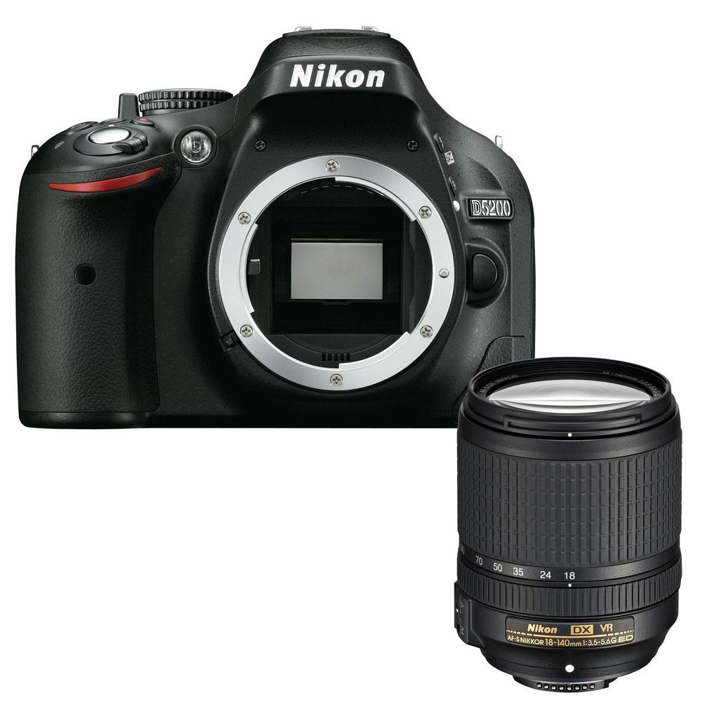 Nikon Reflex  D5200 - Zwart + Lens 18-140mm f/3.5-5.6GEDVR