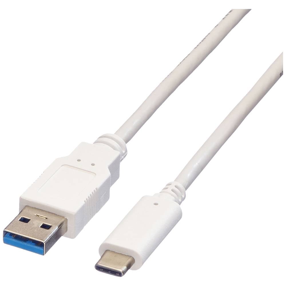 Value USB-Kabel USB 3.2 Gen1 (USB 3.0 / USB 3.1 Gen1) USB-A Stecker, USB-C Stecker 0.50m Weiß Ges