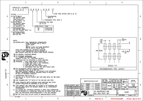 FCI 54202-T0807ALF Inhoud: 185 stuk(s) Tape
