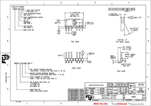 FCI 68458-115 Male header (standaard) Inhoud: 1 stuk(s) Bag