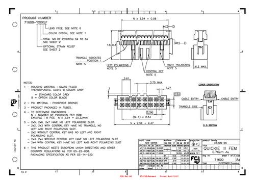 FCI 71600-110LF Inhoud: 1 stuk(s) Tube
