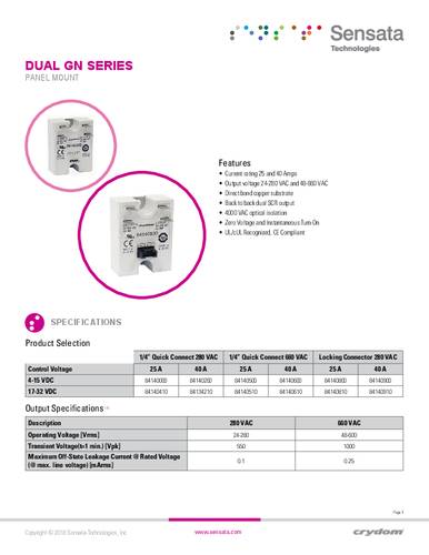 Crydom Halfgeleiderrelais 84140810 1 stuk(s)