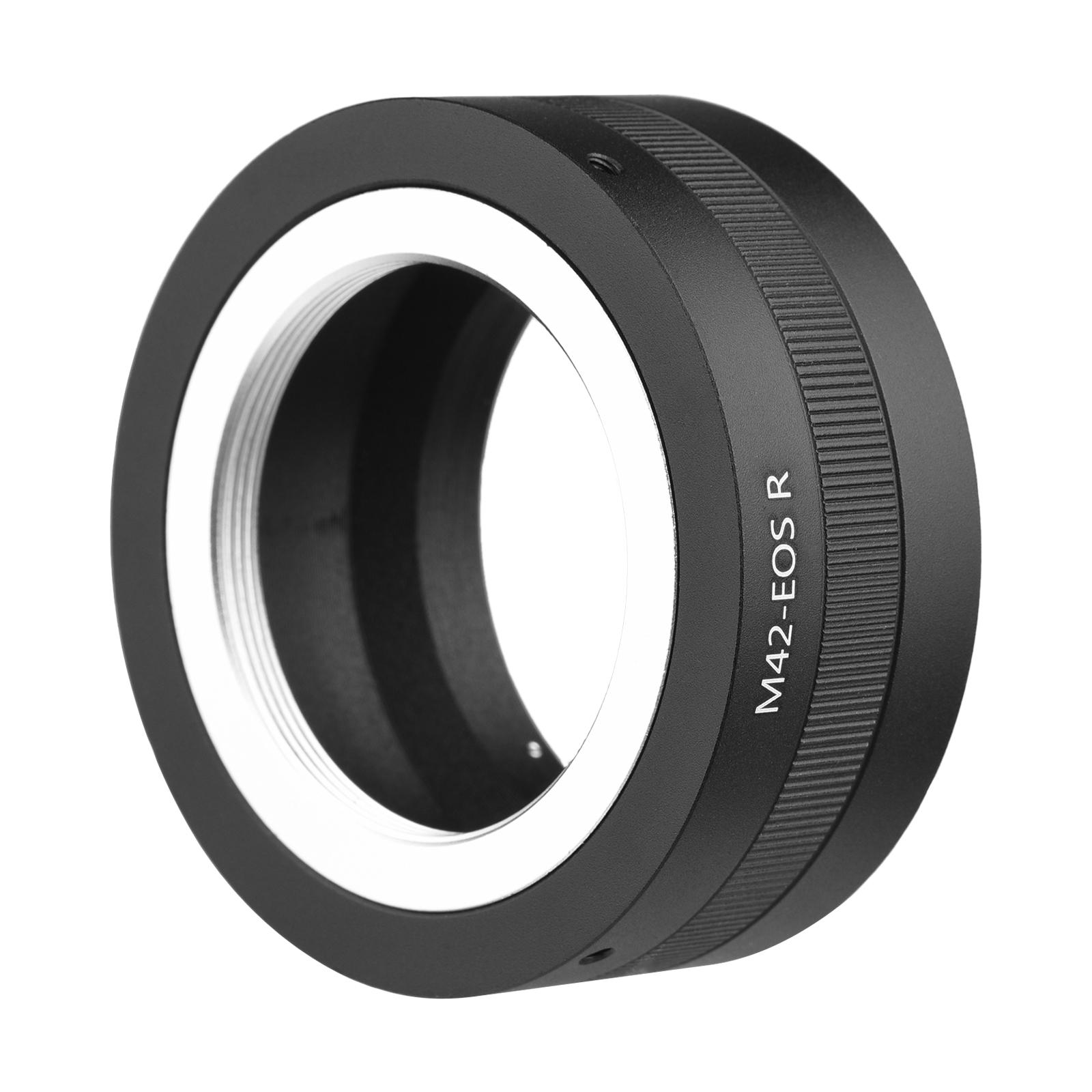 TOMTOP JMS Handmatige lensvatting adapterring aluminiumlegering voor M42-mount lens naar Canon EOS R / RP / RA / R5 / R6 RF-mount spiegelloze camera