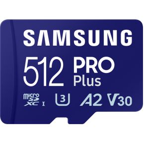 Samsung PRO Plus microSDXC-Karte 512GB A2 Application Performance Class, v30 Video Speed Class, UHS-
